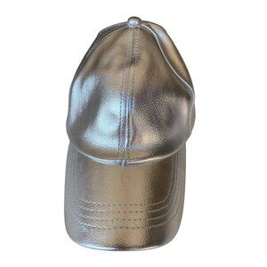 Women's Silver Shiny Baseball Cap w/Adjustable Back ONE SIZE (NWOT)